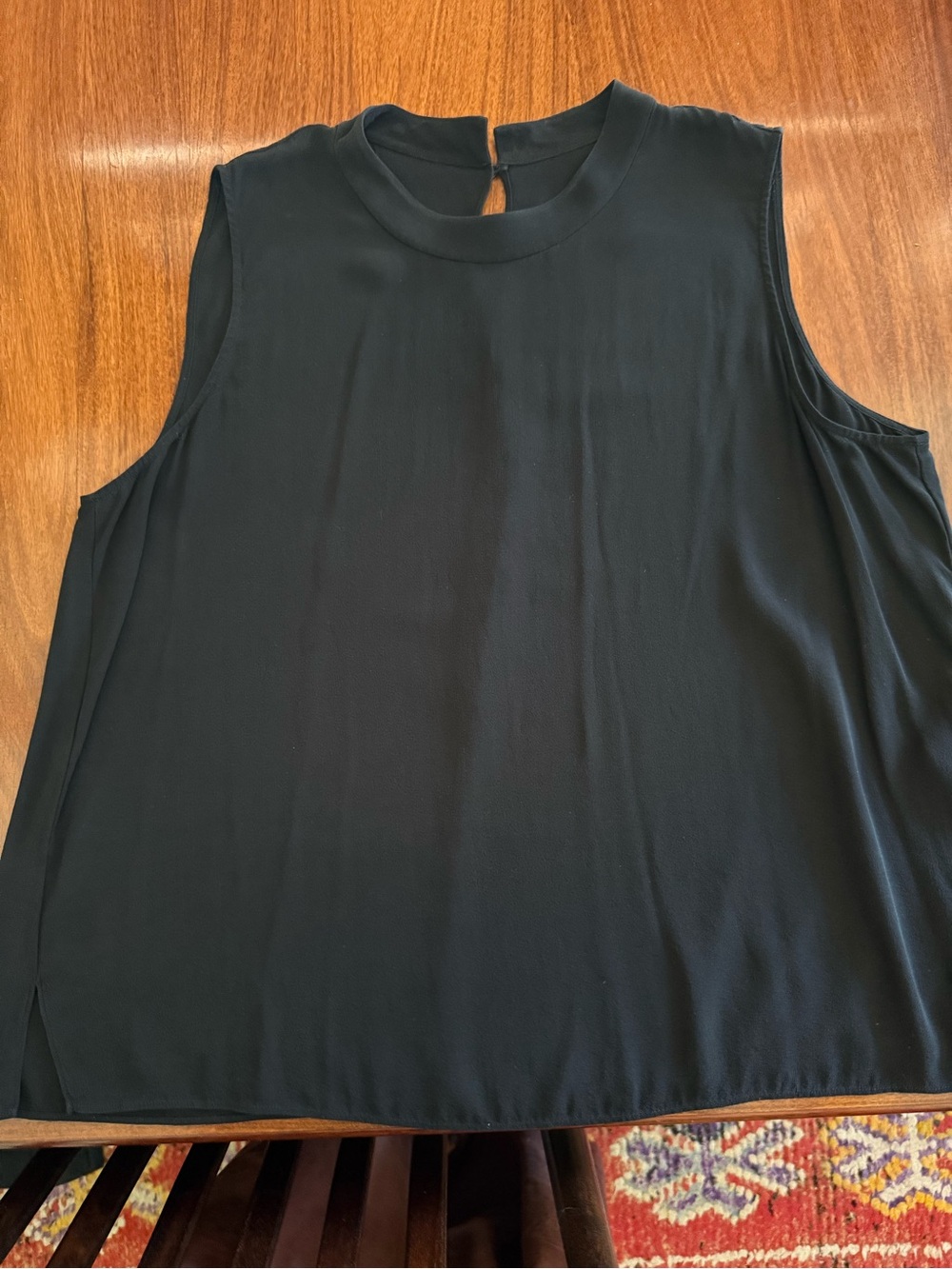 Eileen Fisher silk crepe sleeveless blouse